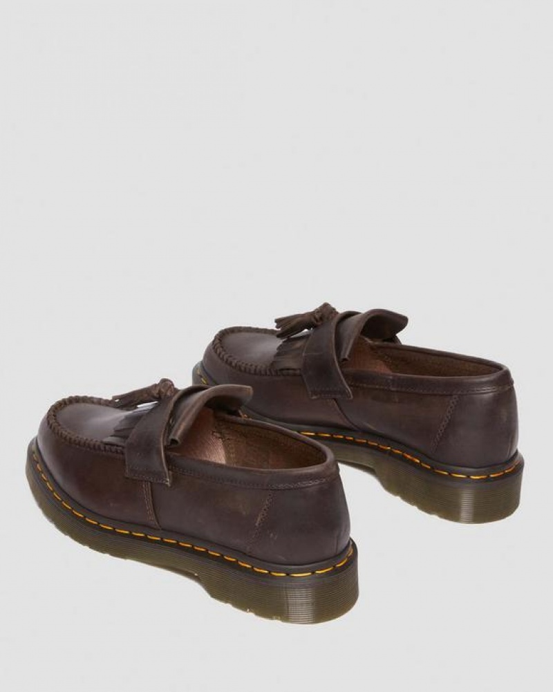 Dr Martens Adrian Crazy Horse Nahkaiset Tassel Loafers Naisten Kengät Tummanruskea | Suomi_Dr38493