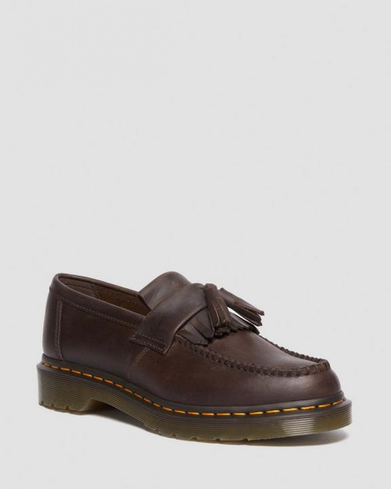 Dr Martens Adrian Crazy Horse Nahkaiset Tassel Loafers Naisten Kengät Tummanruskea | Suomi_Dr38493