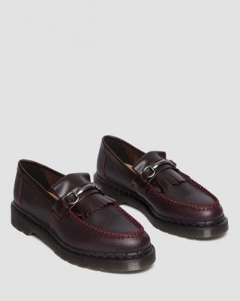 Dr Martens Adrian Snaffle Pebble Grain Nahkaiset Kiltie Loafers Naisten Kengät Viininpunainen | Suomi_Dr87605