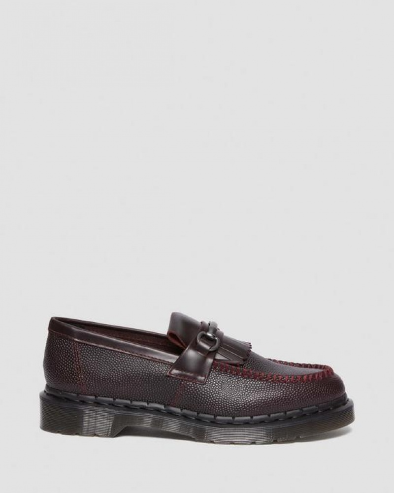 Dr Martens Adrian Snaffle Pebble Grain Nahkaiset Kiltie Loafers Naisten Kengät Viininpunainen | Suomi_Dr87605