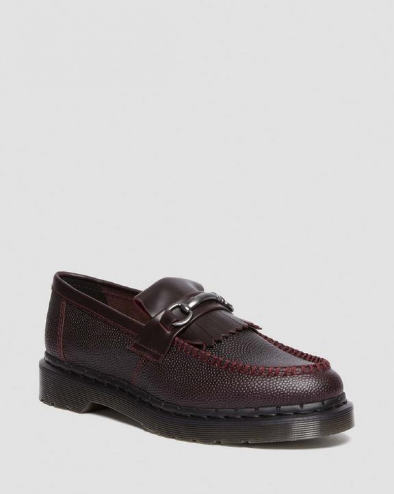 Dr Martens Adrian Snaffle Pebble Grain Nahkaiset Kiltie Loafers Naisten Kengät Viininpunainen | Suomi_Dr87605