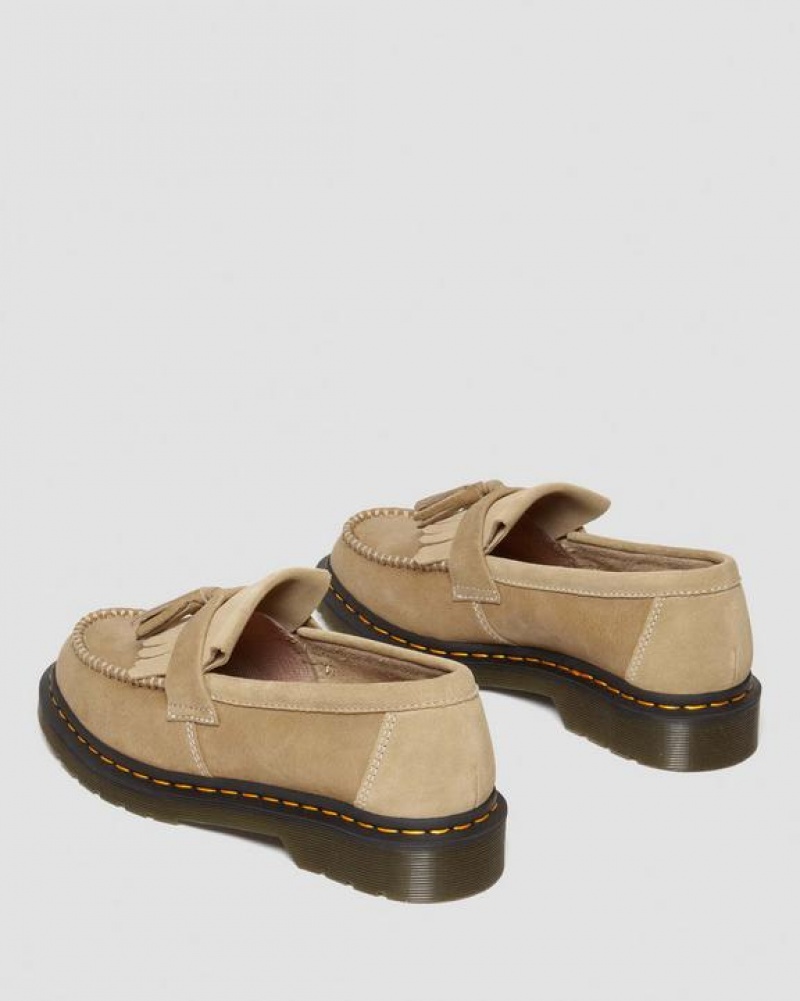 Dr Martens Adrian Tumbled Nubukki Nahkaiset Tassel Loafers Naisten Kengät Ruskea | Suomi_Dr58683