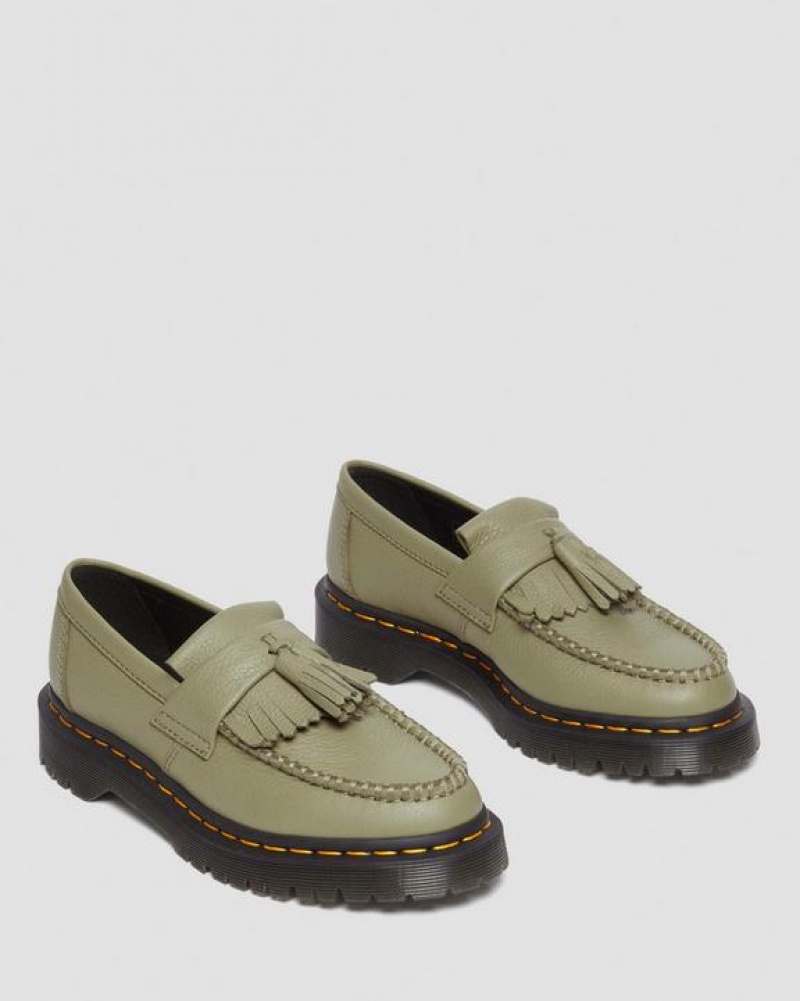 Dr Martens Adrian Women's Virginia Nahkaiset Tassel Loafers Naisten Kengät Oliivinvihreä | Suomi_Dr35944