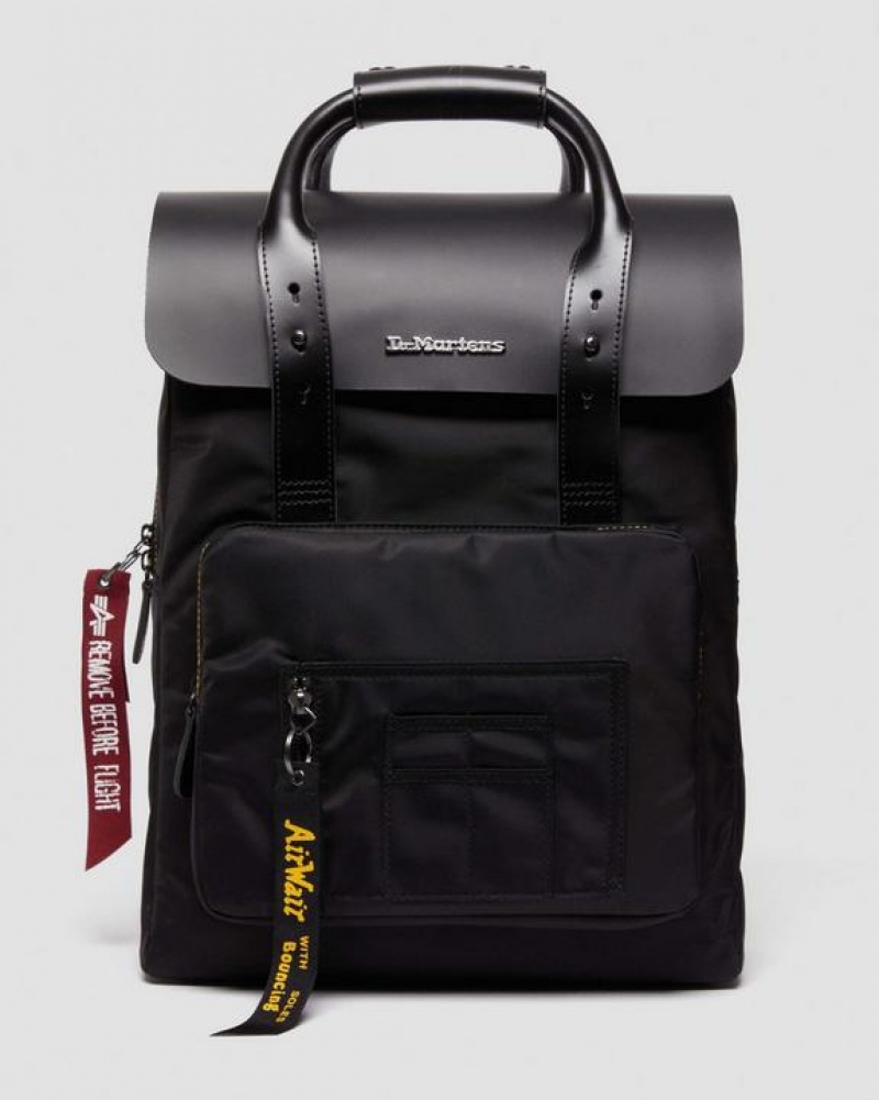 Dr Martens Alpha Industries Nahkaiset & Nylon Backpack Accessories Laukut Mustat | Suomi_Dr33390