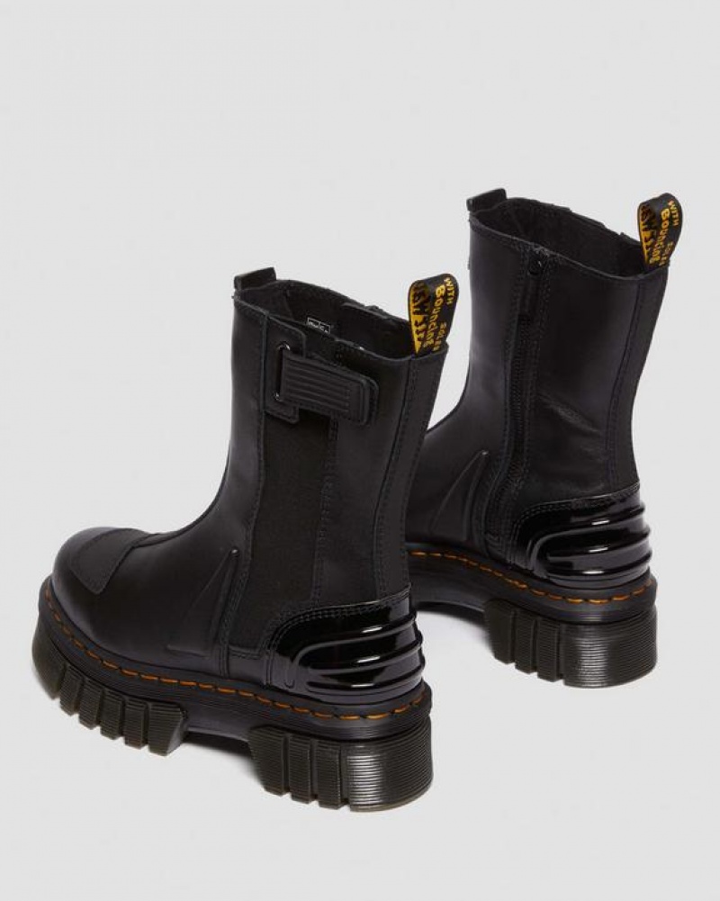 Dr Martens Audrick Alternative Nahkaiset Chelsea Hi Miesten Platform Kengät Mustat | Suomi_Dr84774