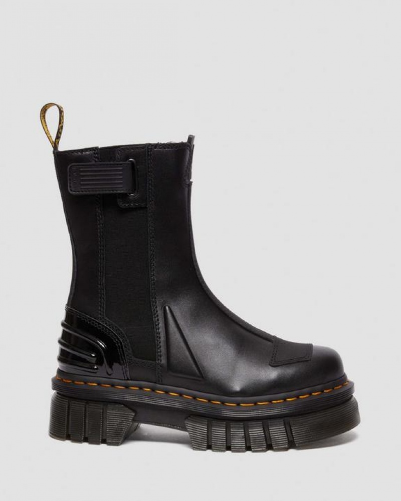 Dr Martens Audrick Alternative Nahkaiset Chelsea Hi Miesten Platform Kengät Mustat | Suomi_Dr84774