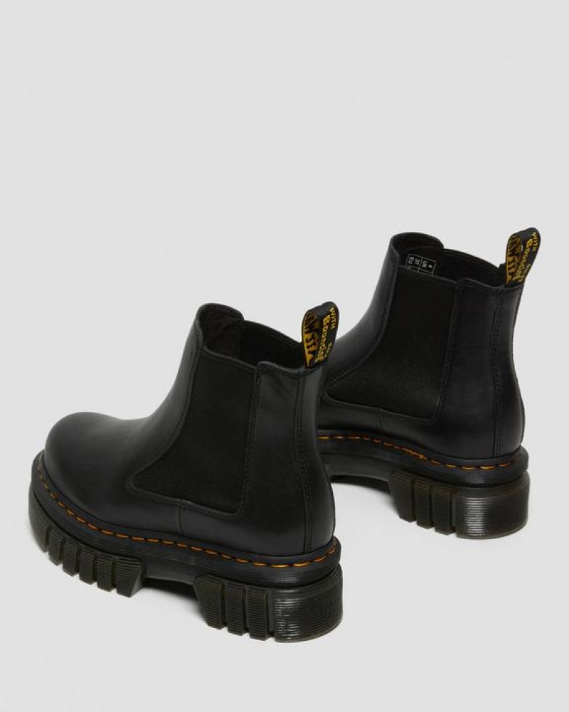 Dr Martens Audrick Nappa Nahkaiset Chelsea Naisten Platform Kengät Mustat | Suomi_Dr77616