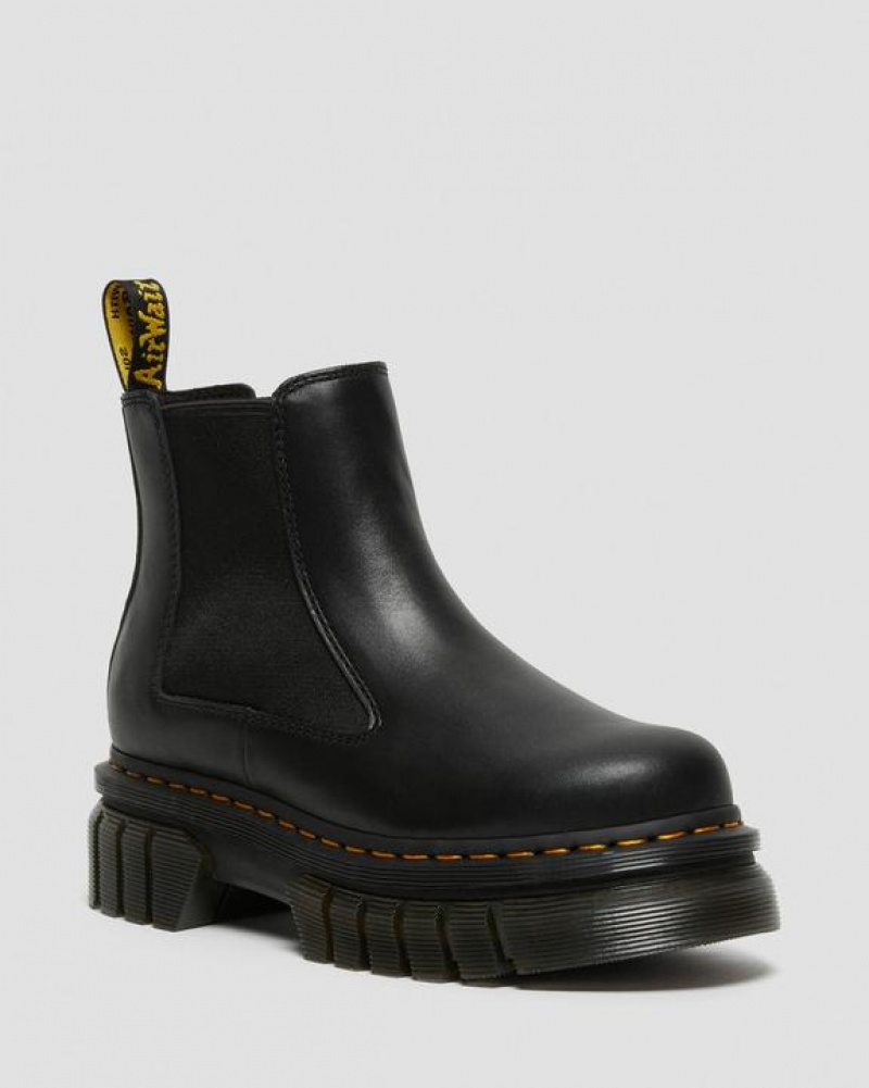 Dr Martens Audrick Nappa Nahkaiset Chelsea Miesten Platform Kengät Mustat | Suomi_Dr10271