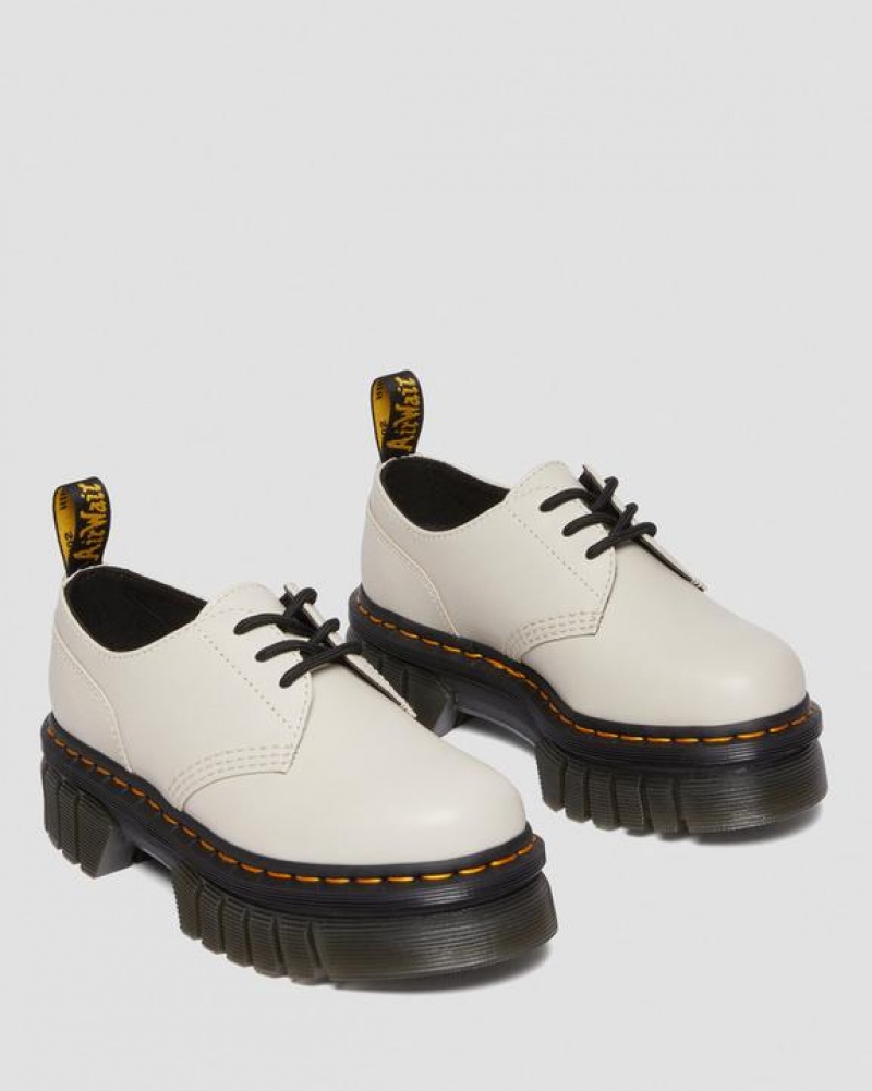 Dr Martens Audrick Nappa Nahkaiset Platform Naisten Kengät Harmaat | Suomi_Dr46658