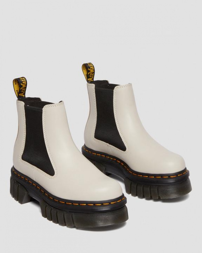 Dr Martens Audrick Nappa Nahkaiset Platform Chelsea Naisten Saappaat Harmaat | Suomi_Dr55084