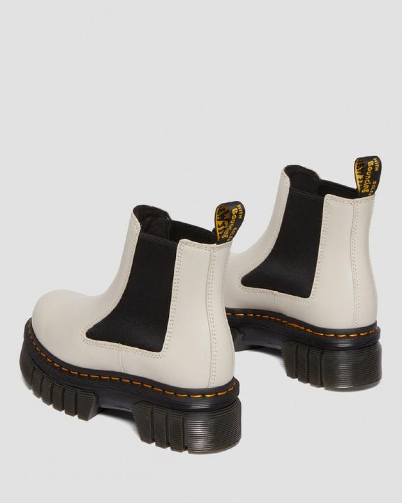 Dr Martens Audrick Nappa Nahkaiset Platform Chelsea Naisten Saappaat Harmaat | Suomi_Dr55084