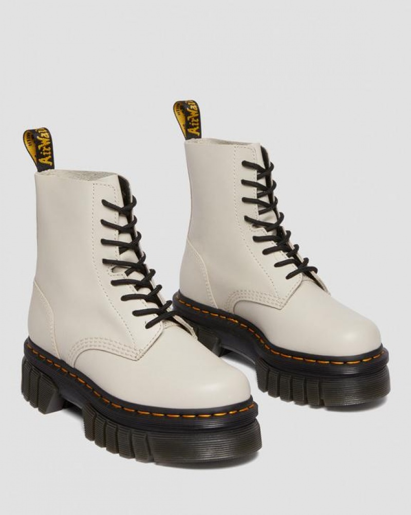 Dr Martens Audrick Nappa Nahkaiset Platform Ankle Naisten Saappaat Harmaat | Suomi_Dr19300