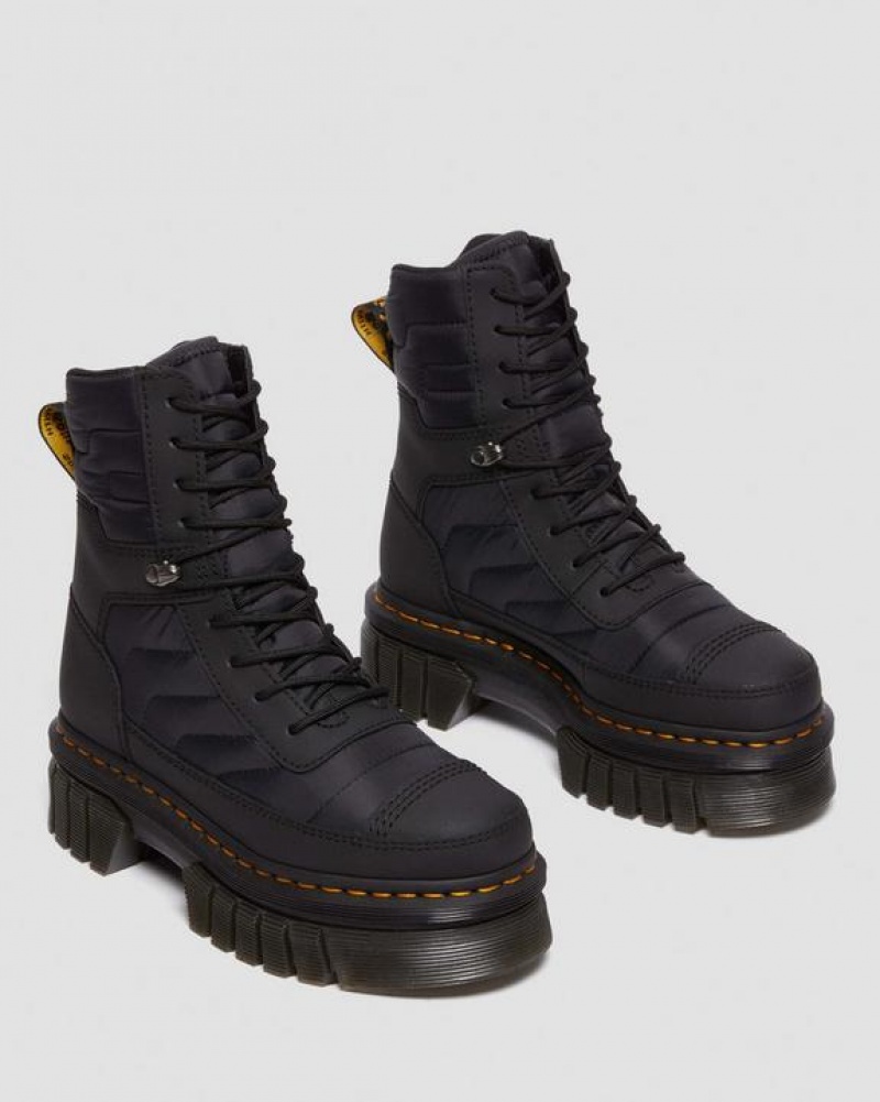 Dr Martens Audrick Tikattu Ankle Miesten Platform Kengät Mustat | Suomi_Dr78434