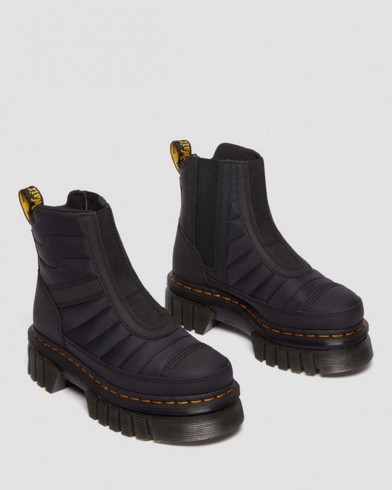 Dr Martens Audrick Tikattu Chelsea Miesten Platform Kengät Mustat | Suomi_Dr49370