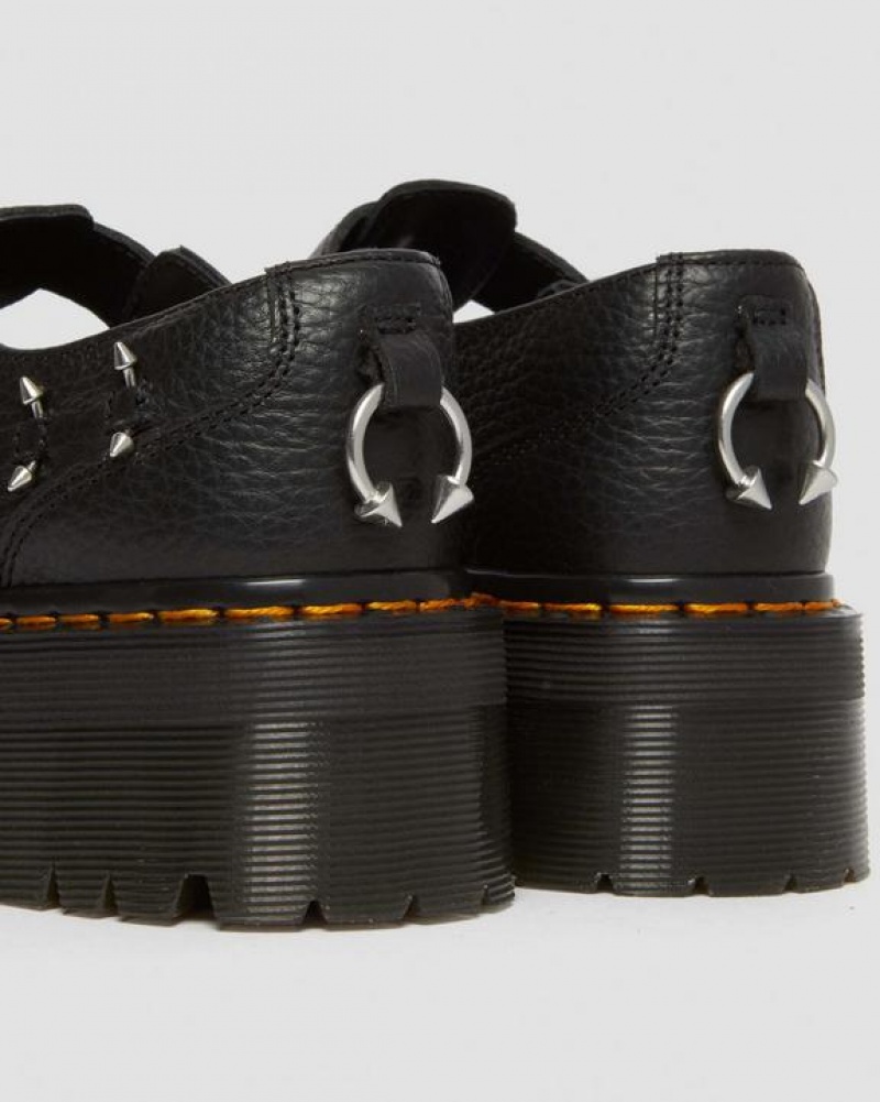 Dr Martens Bethan Piercing Nahkaiset Mary Jane Naisten Platform Kengät Mustat | Suomi_Dr53847