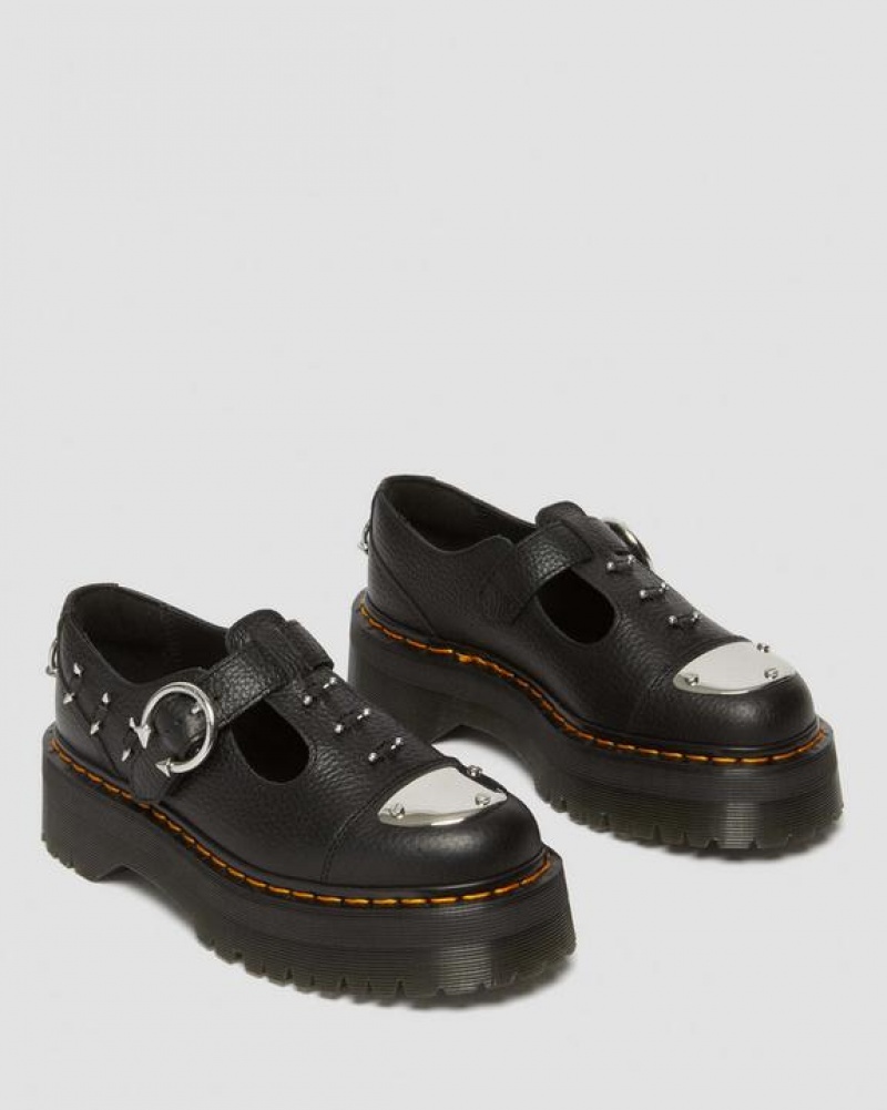 Dr Martens Bethan Piercing Nahkaiset Mary Jane Naisten Platform Kengät Mustat | Suomi_Dr53847