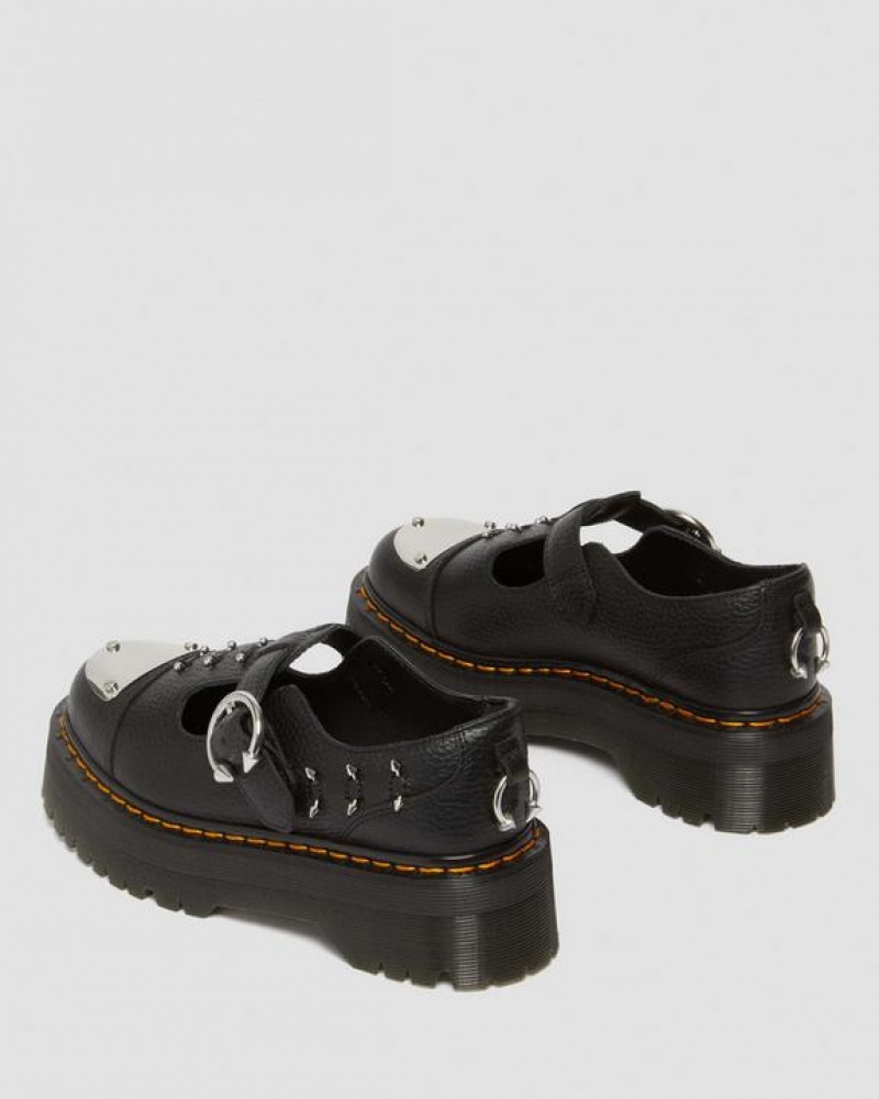 Dr Martens Bethan Piercing Nahkaiset Mary Jane Naisten Platform Kengät Mustat | Suomi_Dr53847