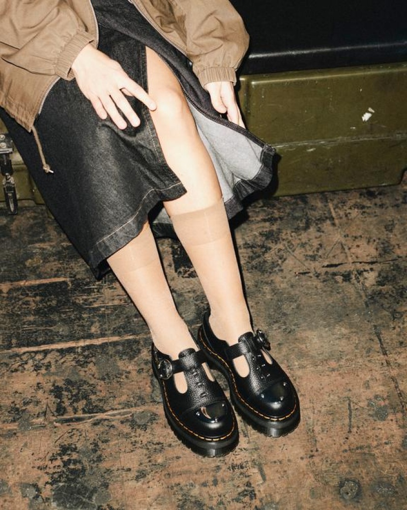 Dr Martens Bethan Piercing Nahkaiset Platform Mary Jane Naisten Kengät Mustat | Suomi_Dr28721