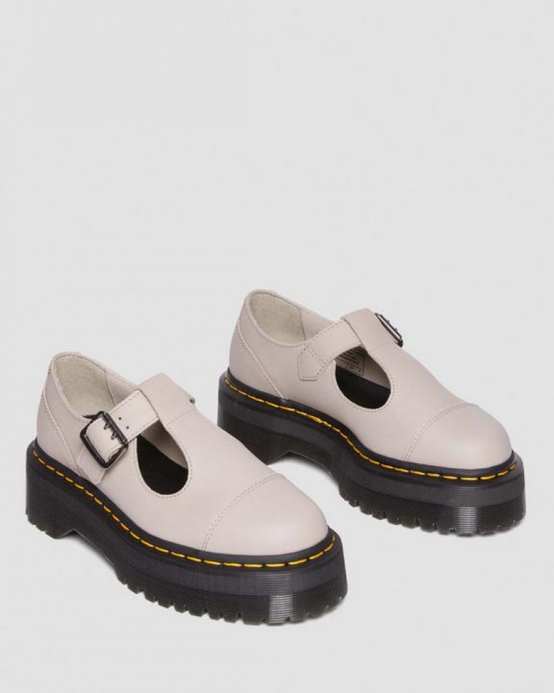 Dr Martens Bethan Pisa Nahkaiset Mary Jane Miesten Platform Kengät Harmaat Ruskea | Suomi_Dr38216