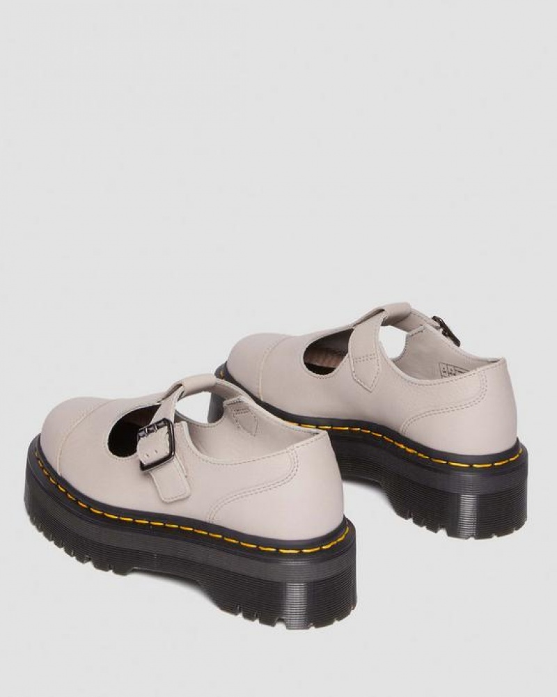 Dr Martens Bethan Pisa Nahkaiset Mary Jane Miesten Platform Kengät Harmaat Ruskea | Suomi_Dr38216