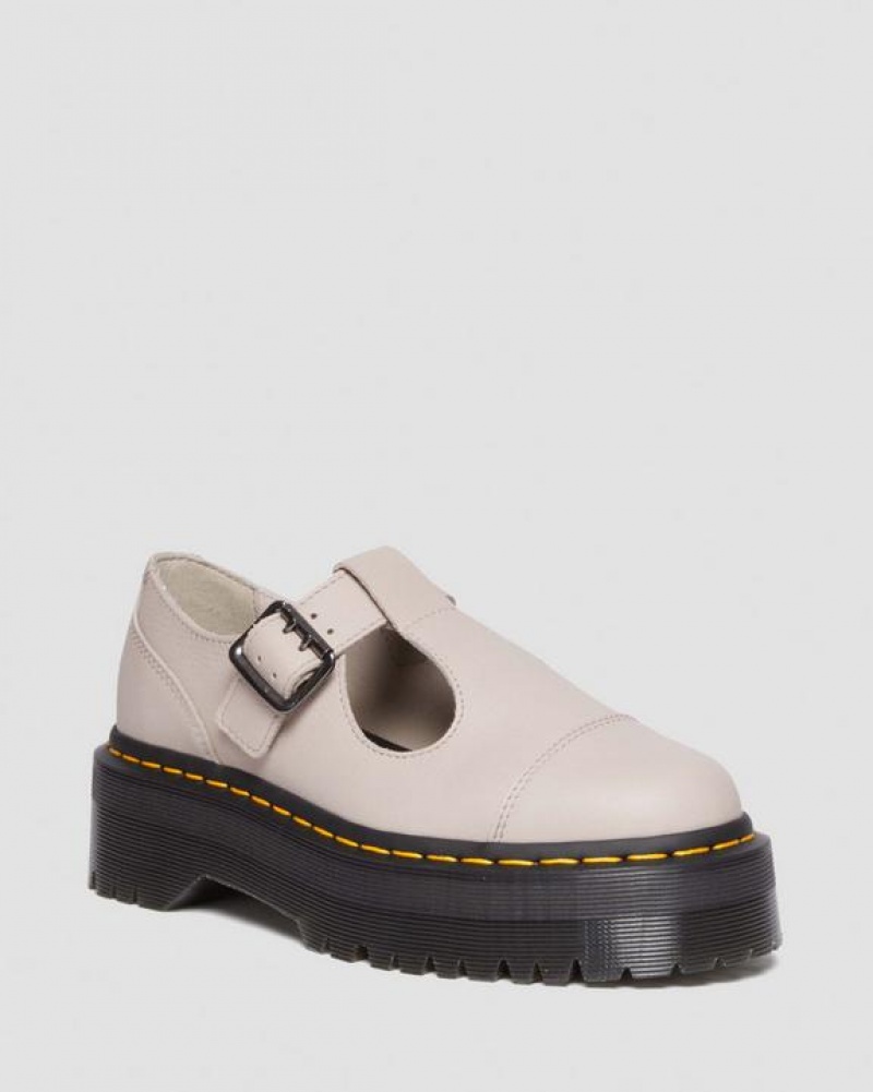 Dr Martens Bethan Pisa Nahkaiset Mary Jane Miesten Platform Kengät Harmaat Ruskea | Suomi_Dr38216