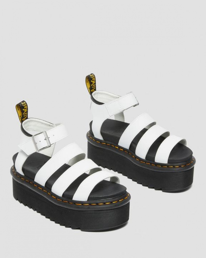 Dr Martens Blaire Hydro Nahkaiset Platform Strap Naisten Sandaalit Valkoinen | Suomi_Dr72772