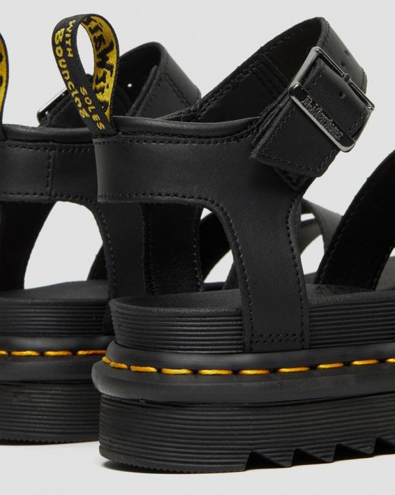 Dr Martens Blaire Hydro Nahkaiset Strap Naisten Platform Kengät Mustat | Suomi_Dr32045