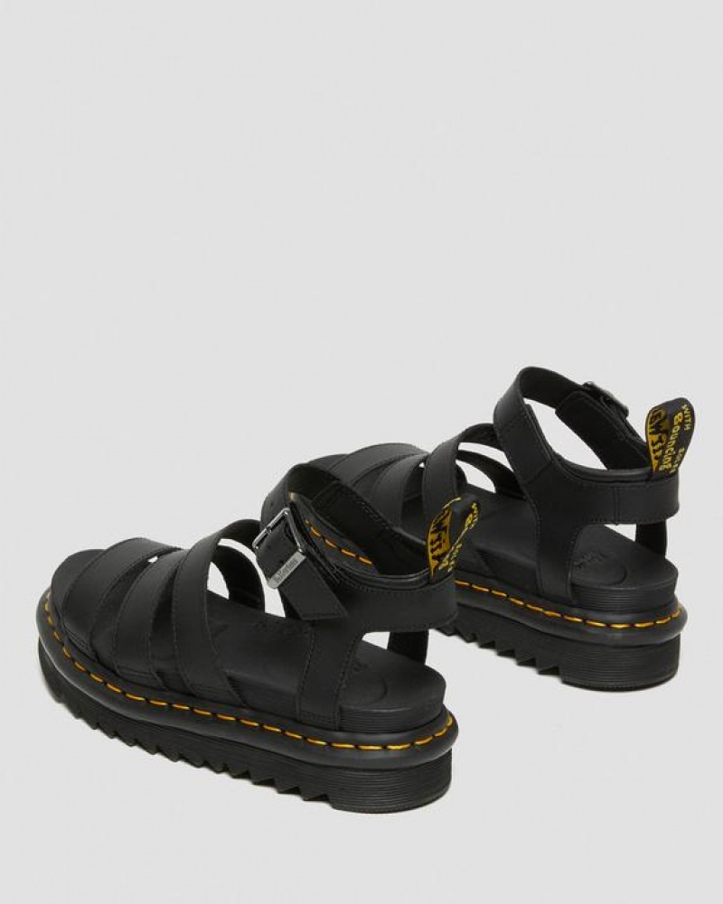 Dr Martens Blaire Hydro Nahkaiset Strap Naisten Platform Kengät Mustat | Suomi_Dr32045