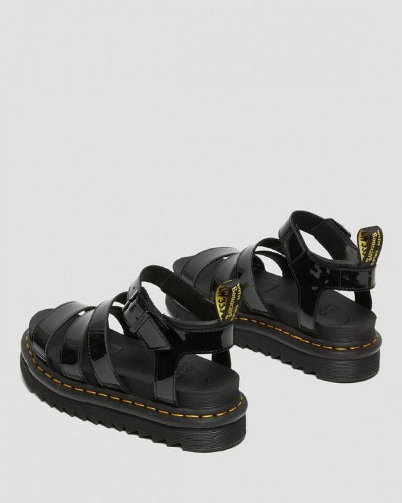 Dr Martens Blaire Kiiltonahka Nahkaiset Strap Naisten Sandaalit Mustat | Suomi_Dr95001