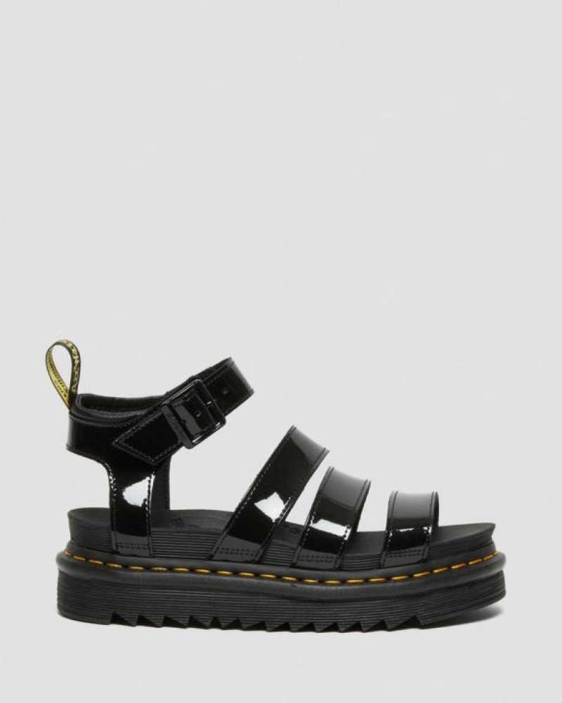 Dr Martens Blaire Kiiltonahka Nahkaiset Strap Naisten Sandaalit Mustat | Suomi_Dr95001