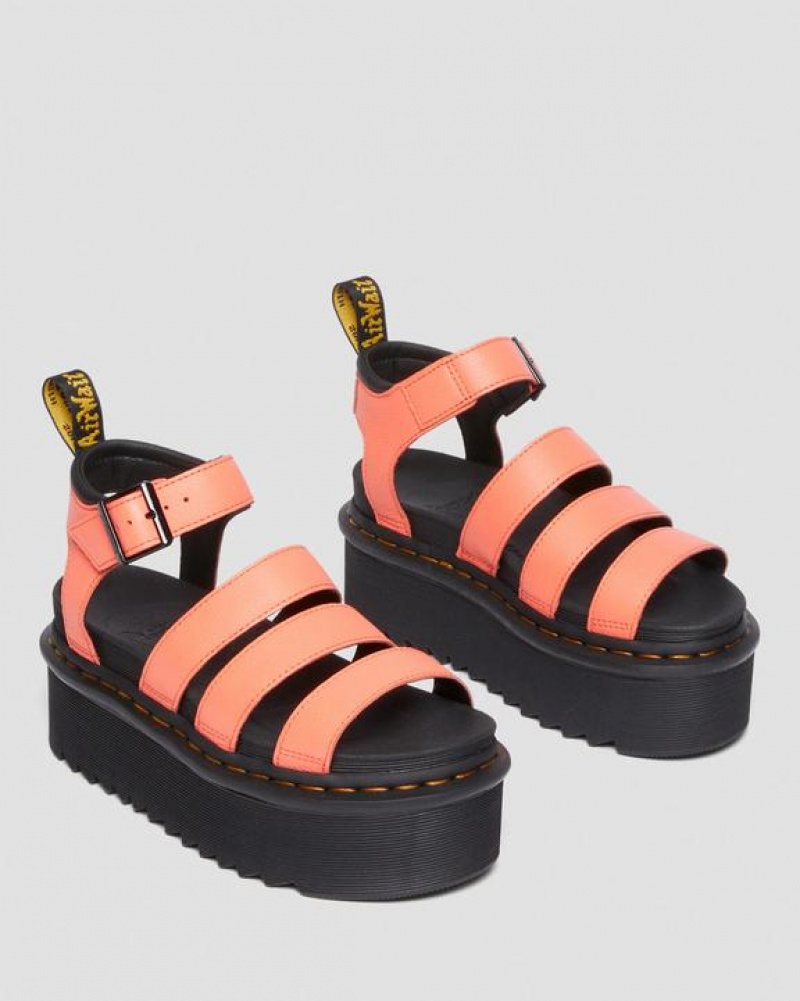 Dr Martens Blaire Pisa Nahkaiset Platform Strap Naisten Sandaalit Koralli | Suomi_Dr56403