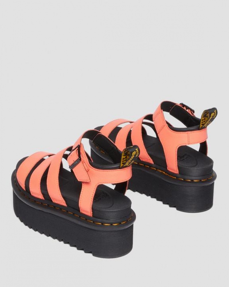 Dr Martens Blaire Pisa Nahkaiset Platform Strap Naisten Sandaalit Koralli | Suomi_Dr56403