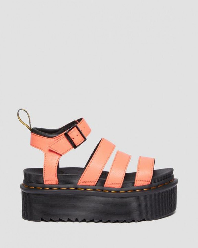 Dr Martens Blaire Pisa Nahkaiset Platform Strap Naisten Sandaalit Koralli | Suomi_Dr56403