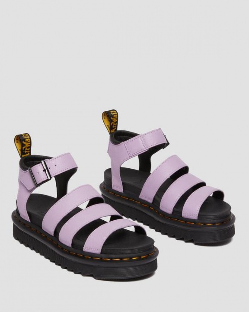 Dr Martens Blaire Women's Pisa Nahkaiset Strap Naisten Sandaalit Violetit | Suomi_Dr25427