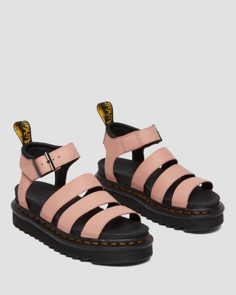 Dr Martens Blaire Women's Pisa Nahkaiset Strap Naisten Sandaalit Koralli Beige | Suomi_Dr90180