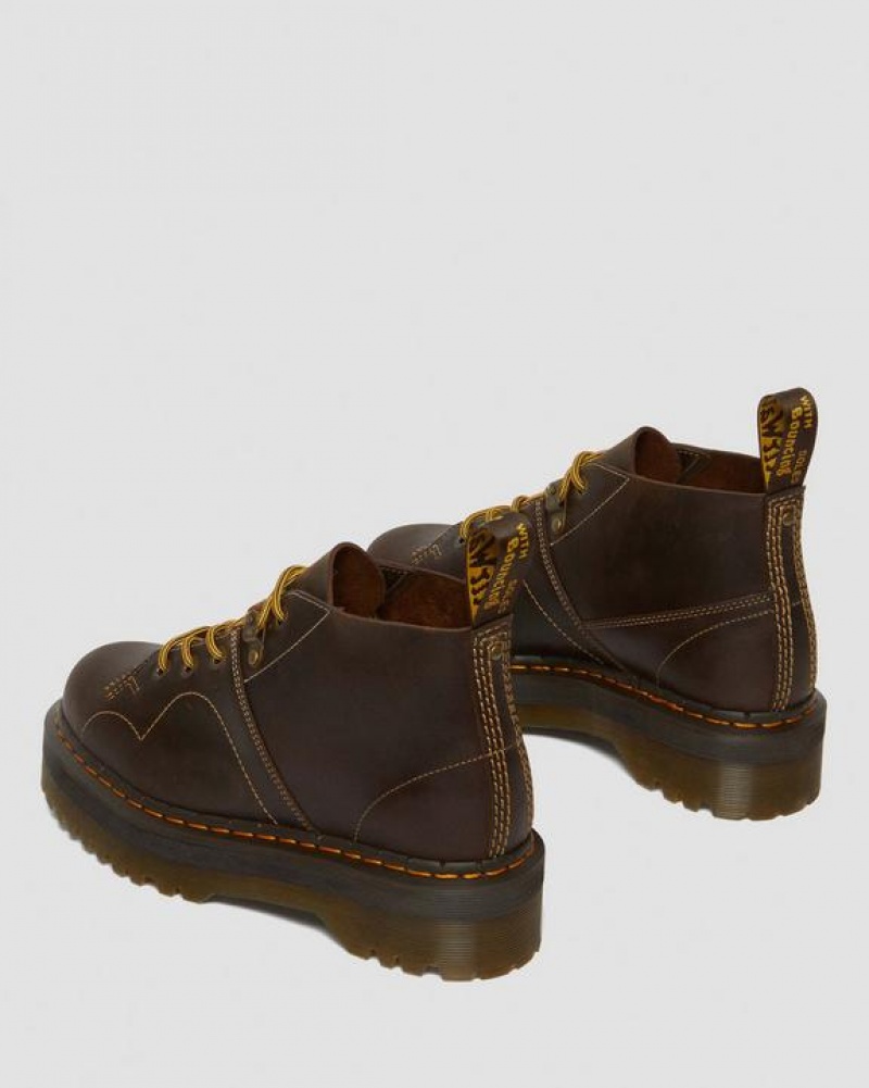 Dr Martens Church Arc Crazy Horse Monkey Naisten Platform Kengät Tummanruskea | Suomi_Dr55002