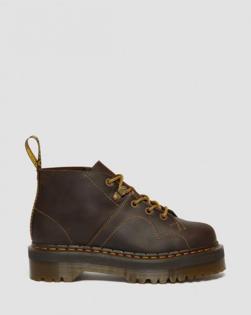 Dr Martens Church Arc Crazy Horse Monkey Naisten Platform Kengät Tummanruskea | Suomi_Dr55002