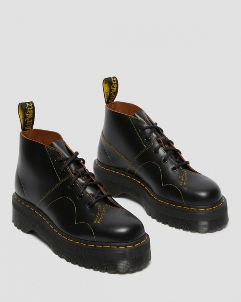 Dr Martens Church Monkey Miesten Platform Kengät Mustat | Suomi_Dr67344