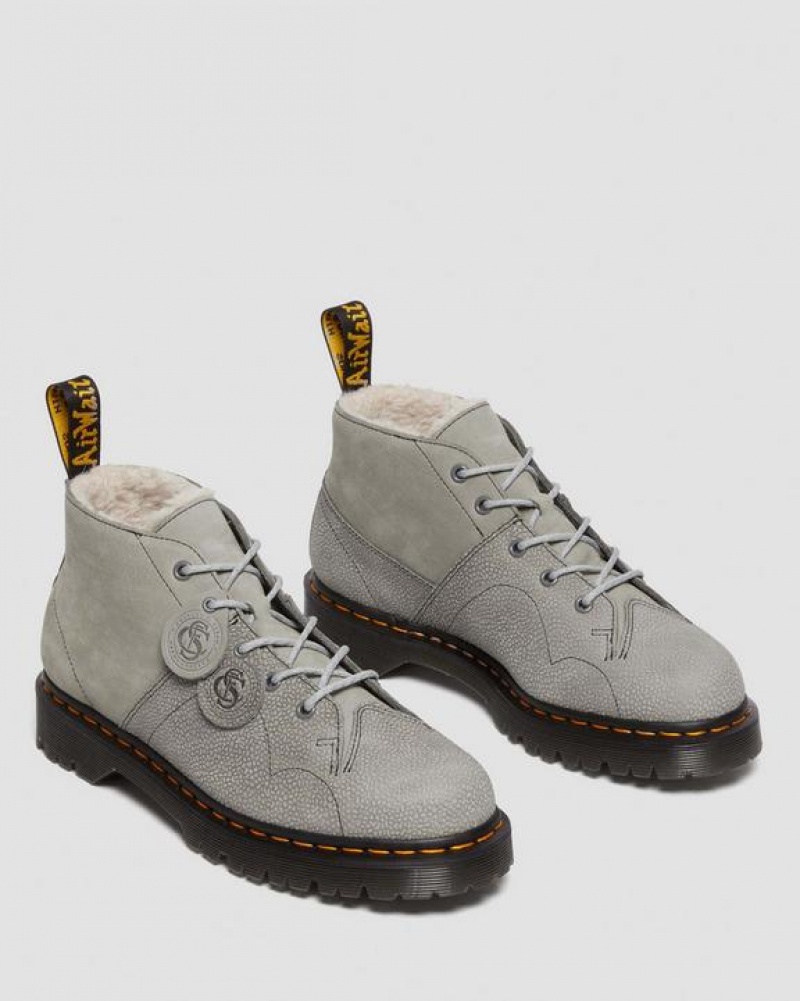 Dr Martens Church Nubukki & Pebble Nahkaiset Monkey Naisten Saappaat Harmaat | Suomi_Dr37607