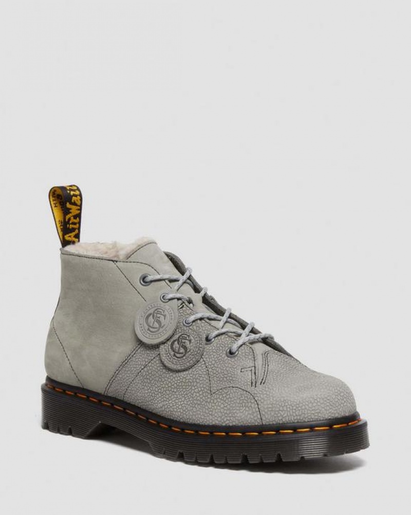 Dr Martens Church Nubukki & Pebble Nahkaiset Monkey Naisten Saappaat Harmaat | Suomi_Dr37607