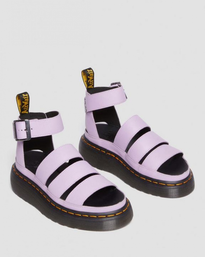 Dr Martens Clarissa II Pisa Nahkaiset Platform Strap Naisten Sandaalit Violetit | Suomi_Dr62309