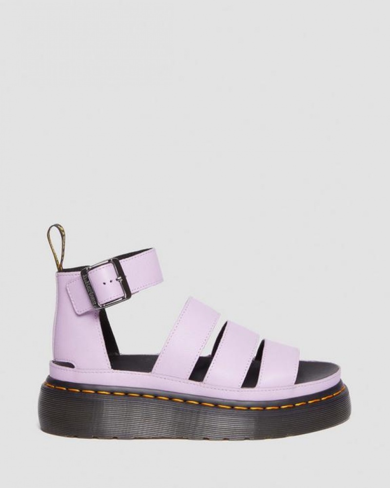 Dr Martens Clarissa II Pisa Nahkaiset Platform Strap Naisten Sandaalit Violetit | Suomi_Dr62309