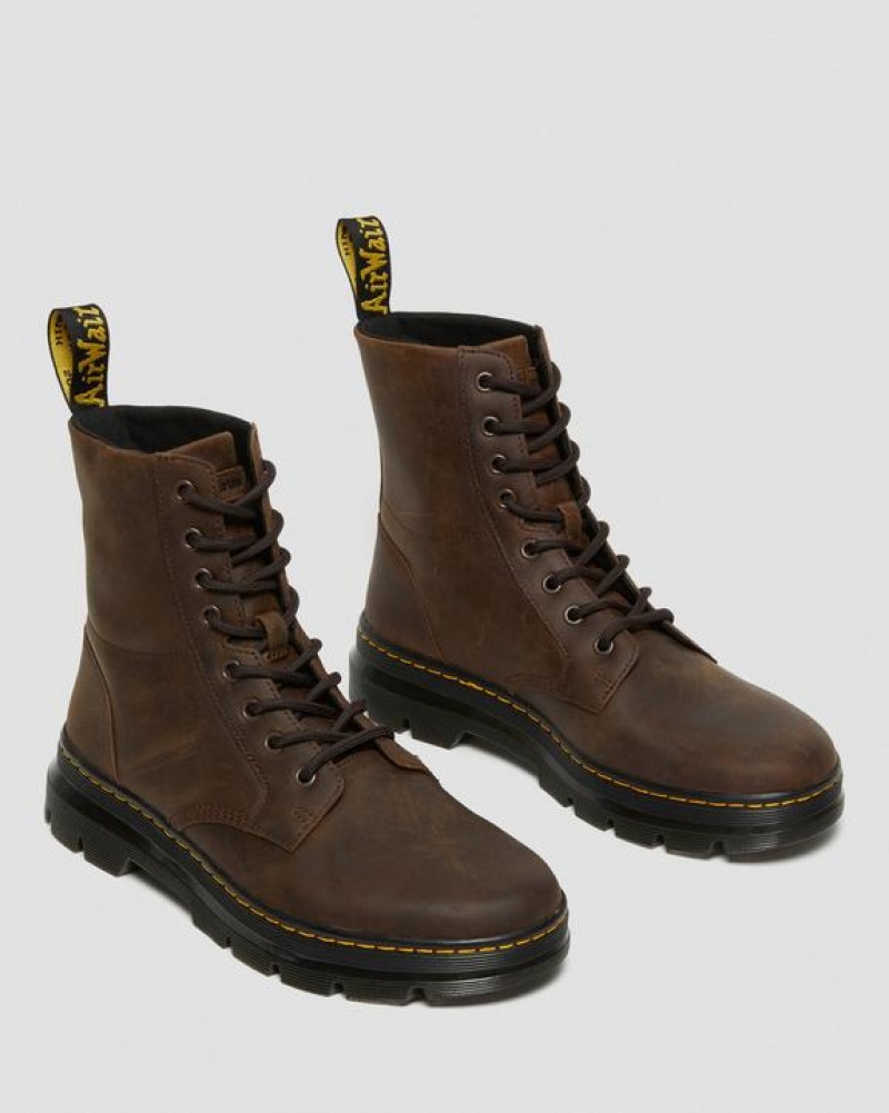 Dr Martens Combs Crazy Horse Nahkaiset Vapaa-ajan Naisten Saappaat Ruskea | Suomi_Dr59066