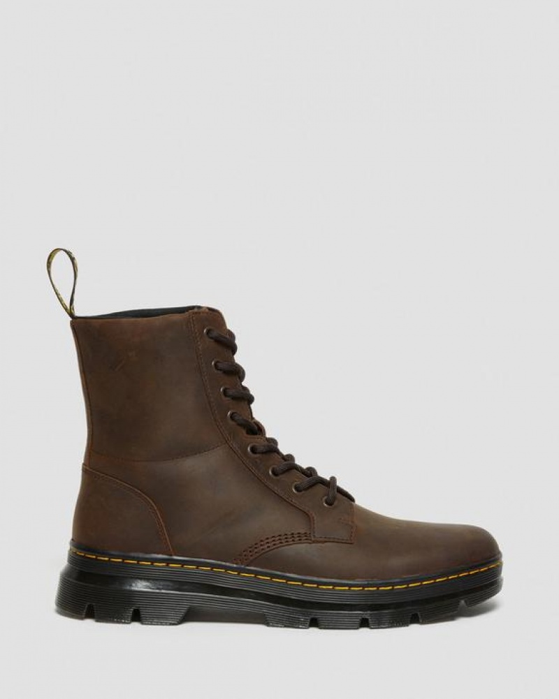 Dr Martens Combs Crazy Horse Nahkaiset Vapaa-ajan Naisten Saappaat Ruskea | Suomi_Dr59066