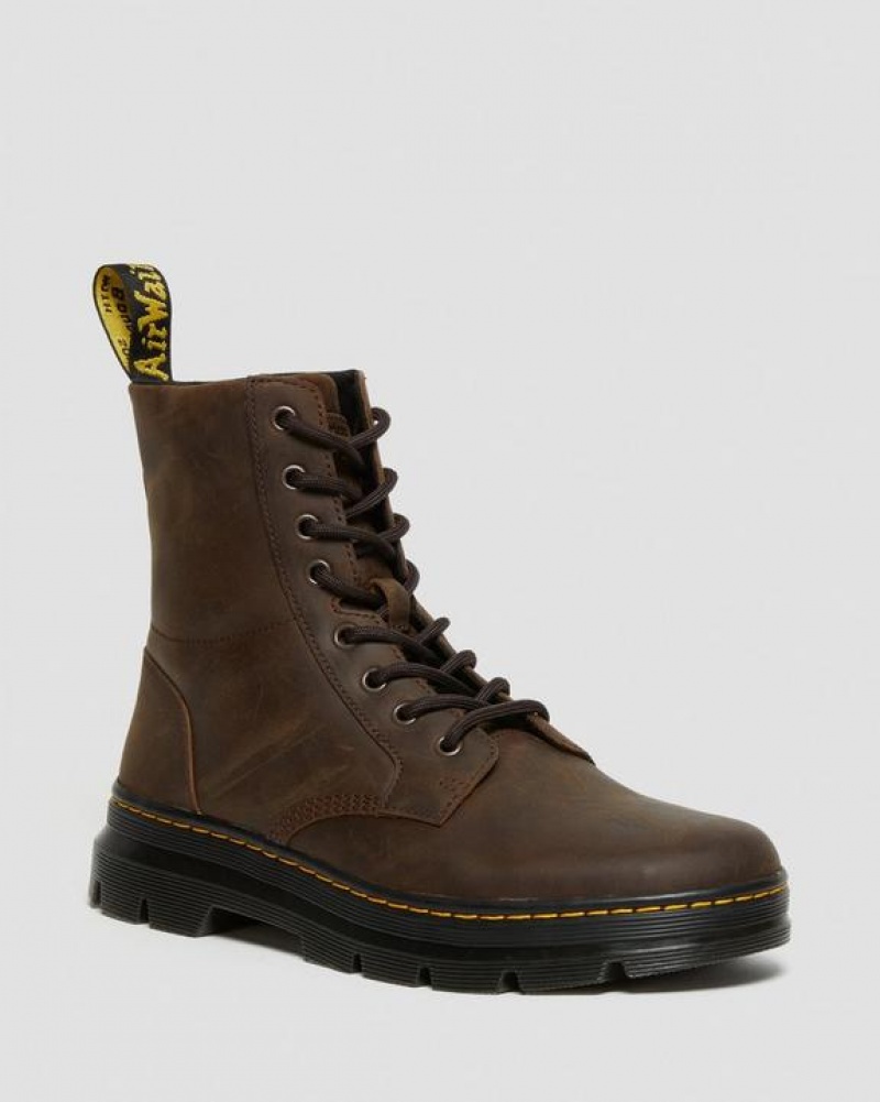 Dr Martens Combs Crazy Horse Nahkaiset Vapaa-ajan Naisten Saappaat Ruskea | Suomi_Dr59066