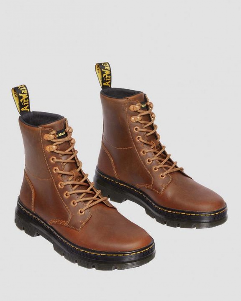 Dr Martens Combs Pull Up Nahkaiset Vapaa-ajan Miesten Saappaat Ruskea | Suomi_Dr52130