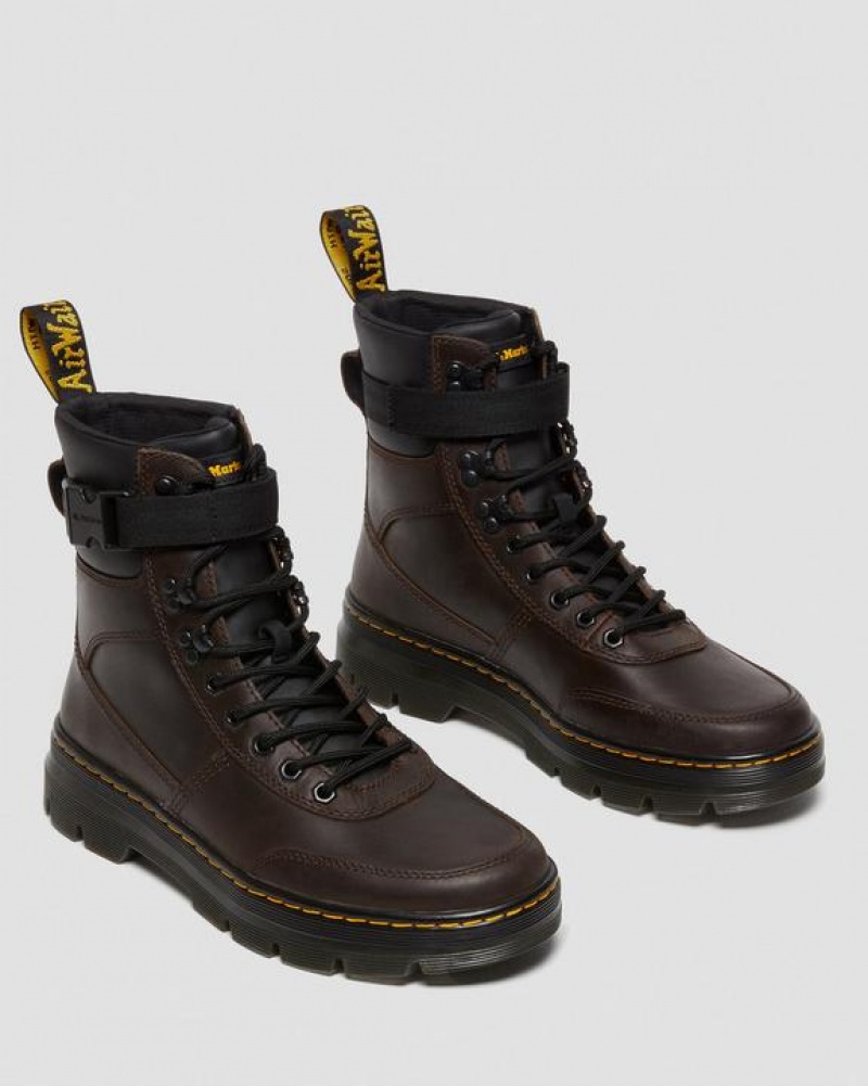 Dr Martens Combs Tech Crazy Horse Nahkaiset Vapaa-ajan Miesten Saappaat Tummanruskea | Suomi_Dr77031