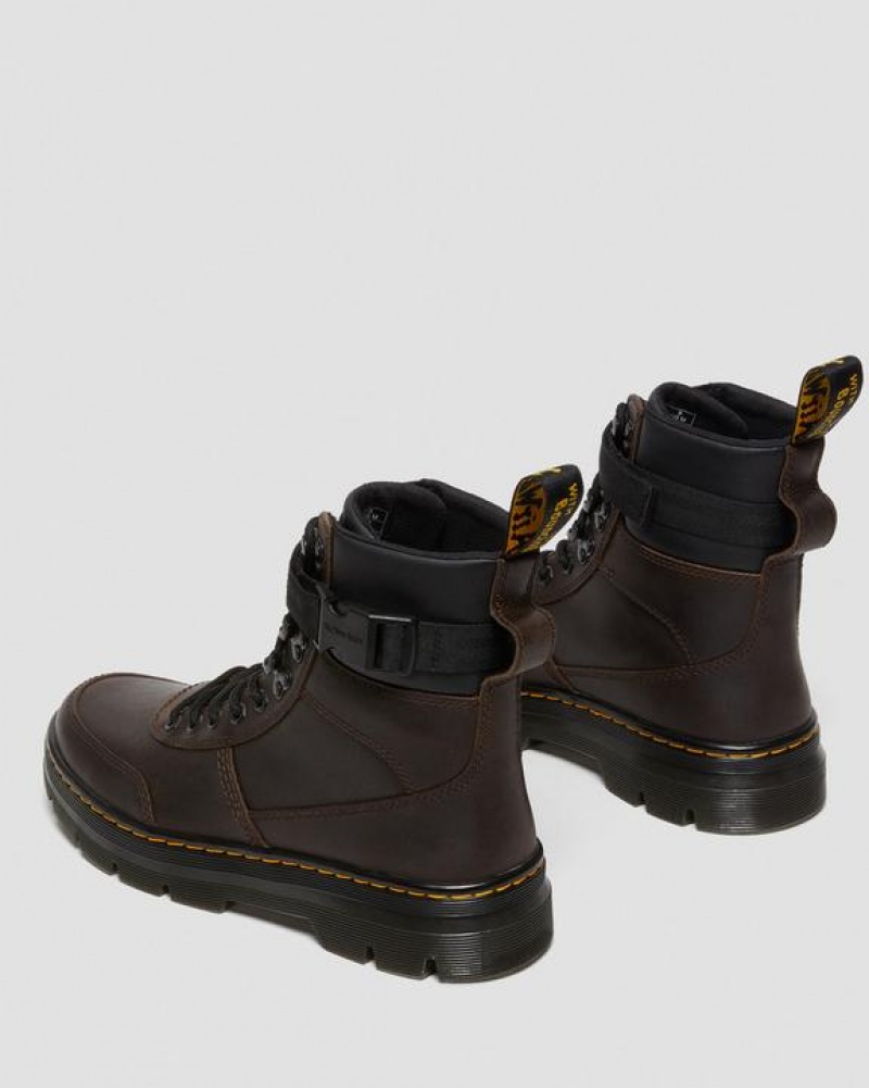 Dr Martens Combs Tech Crazy Horse Nahkaiset Vapaa-ajan Miesten Saappaat Tummanruskea | Suomi_Dr77031