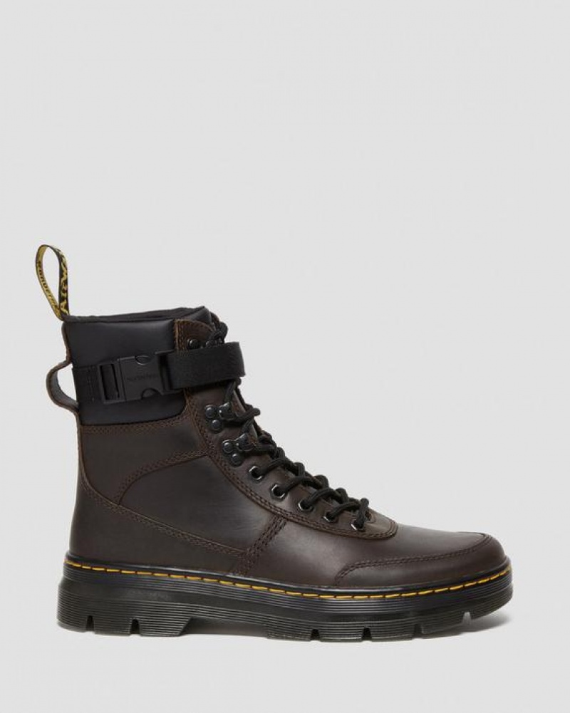 Dr Martens Combs Tech Crazy Horse Nahkaiset Vapaa-ajan Miesten Saappaat Tummanruskea | Suomi_Dr77031