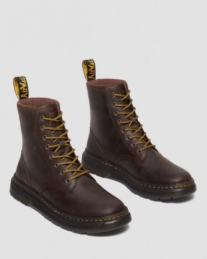 Dr Martens Crewson Crazy Horse Nahkaiset Everyday Naisten Saappaat Tummanruskea | Suomi_Dr51778